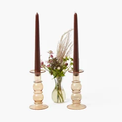 Elise Medium Amber Candle Holder (Pair)