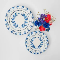 Elizabeth Blue Garland Dinner & Starter Plates (Set of 8)