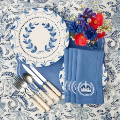 Elizabeth Blue Garland Dinner Plates (Set of 4)