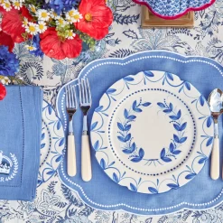 Elizabeth Blue Garland Dinner Plates (Set of 4)