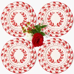 Elizabeth Red Garland Dinner & Starter Plates (Set of 8)