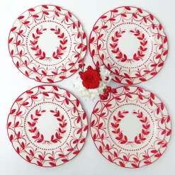 Elizabeth Red Garland Dinner & Starter Plates (Set of 8)