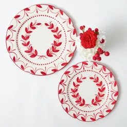Elizabeth Red Garland Dinner & Starter Plates (Set of 8)