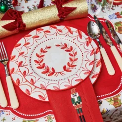 Elizabeth Red Garland Dinner & Starter Plates (Set of 8)
