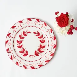Elizabeth Red Garland Dinner Plate