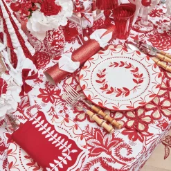 Elizabeth Red Garland Dinner Plates (Set of 4)