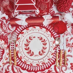 Elizabeth Red Garland Dinner Plates (Set of 4)