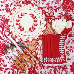 Elizabeth Red Garland Dinner Plates (Set of 4)