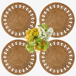 Elodie Round Rattan Placemats (Set of 4)