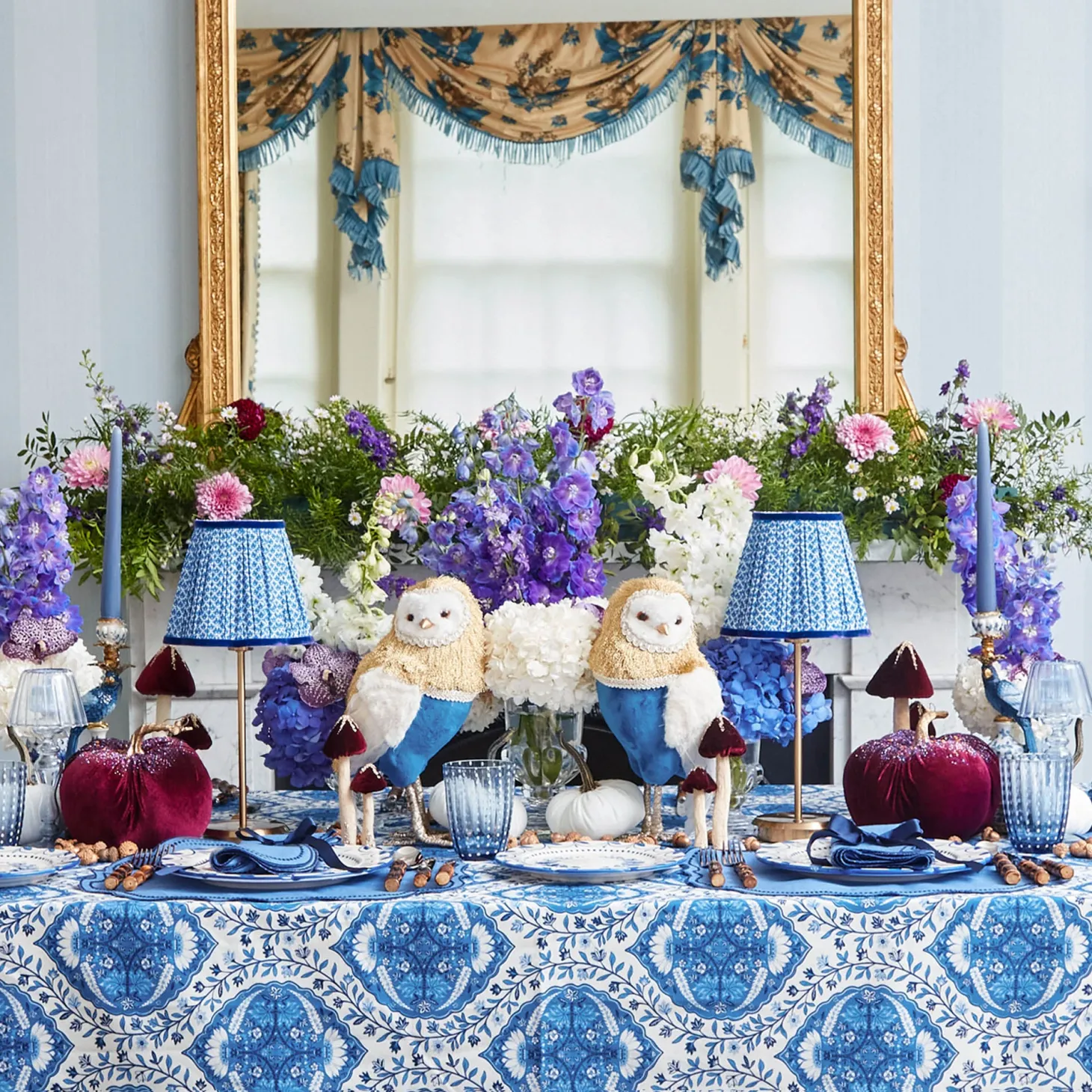 Eloise Blue & Navy Napkins (Set of 4)