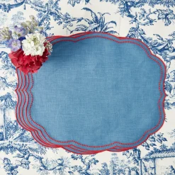 Eloise Blue & Red Placemats (Set of 4)