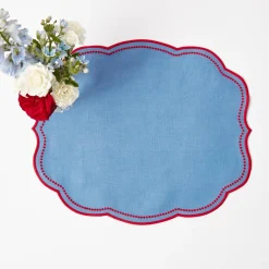 Eloise Blue & Red Placemats (Set of 4)