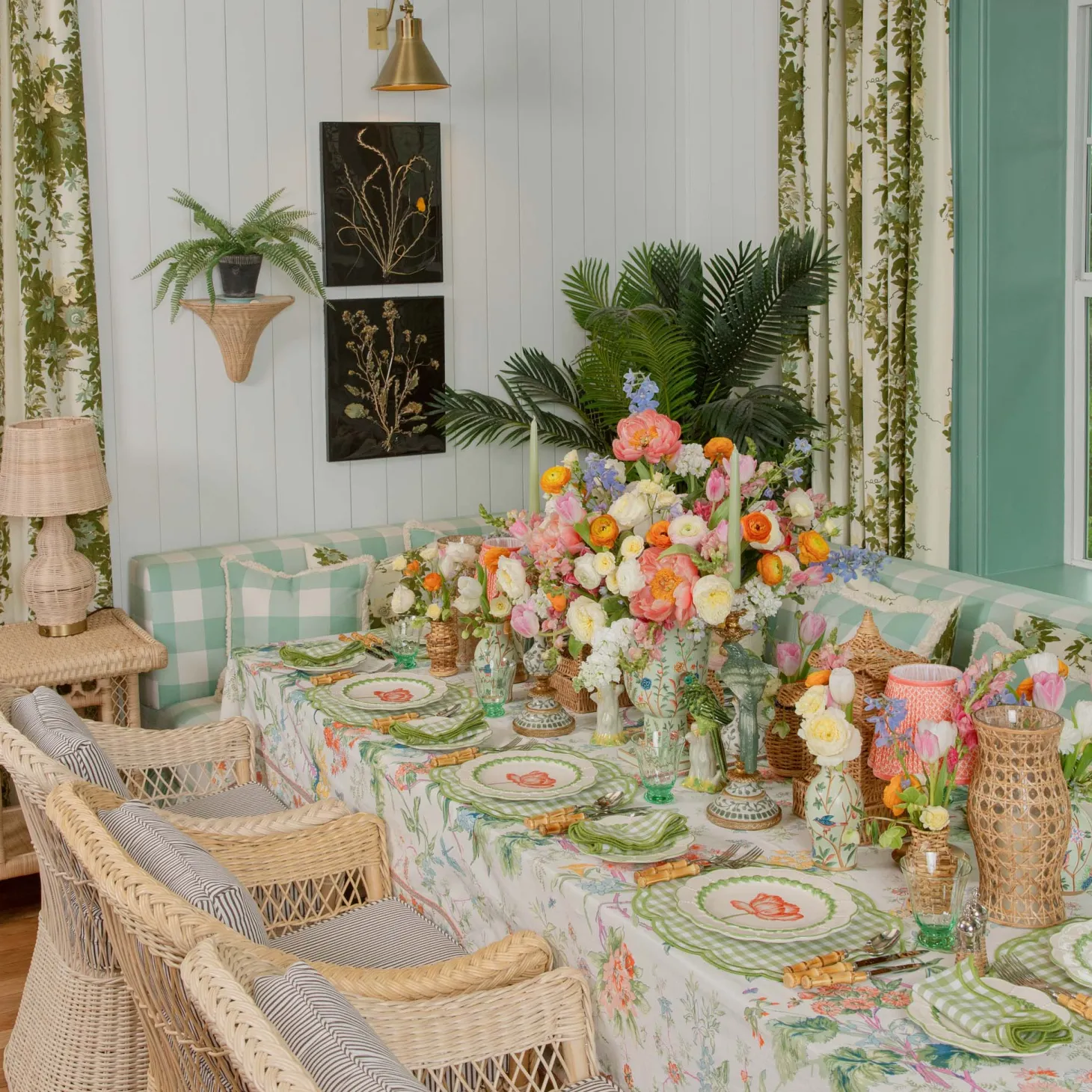 Eloise Green Gingham Placemats & Napkins (Set of 4)