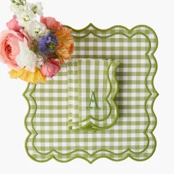 Eloise Green Gingham Placemats & Napkins (Set of 4)