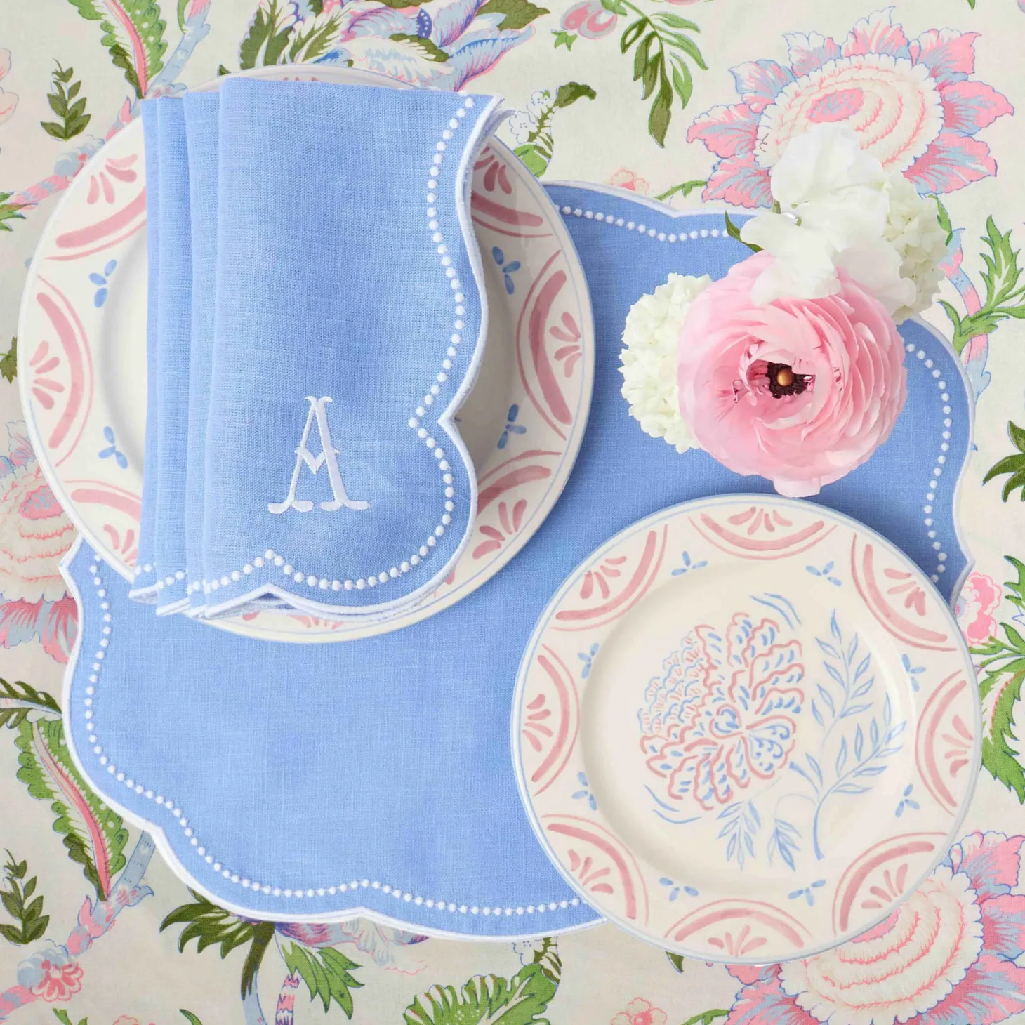Eloise Periwinkle Placemats & Napkins (Set of 4)