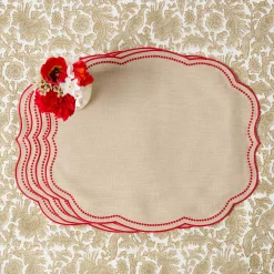 Eloise Putty & Red Placemats (Set of 4)
