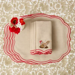 Eloise Putty & Red Placemats (Set of 4)