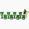 Emerald Anita Engraved Glassware (Set of 8)