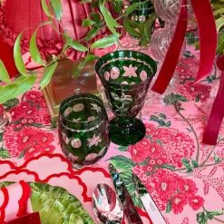 Emerald Anita Engraved Glassware (Set of 8)