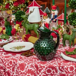 Emerald Green Hobnail Glasses & Jug Set