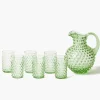 Emerald Hobnail Glasses & Jug Set