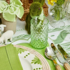 Emerald Hobnail Glasses (Set of 6)