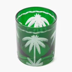 Emerald Palm Tree Glasses (Set of 4)