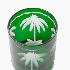 Emerald Palm Tree Glasses (Set of 4)