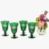 Emerald Palm Tree Wine Glasses (Set of 4)
