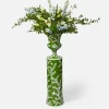 Emmeline Green Floral Urn & Pedestal