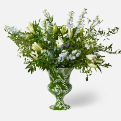 Emmeline Green Floral Urn