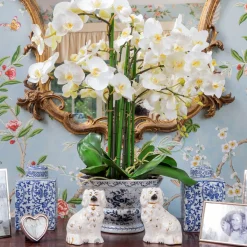 Faux Orchid in Chinoiserie Planter