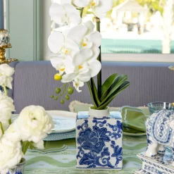 Faux Orchid in Chinoiserie Vase