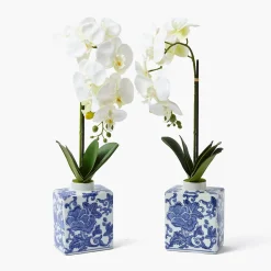 Faux Orchid in Chinoiserie Vase