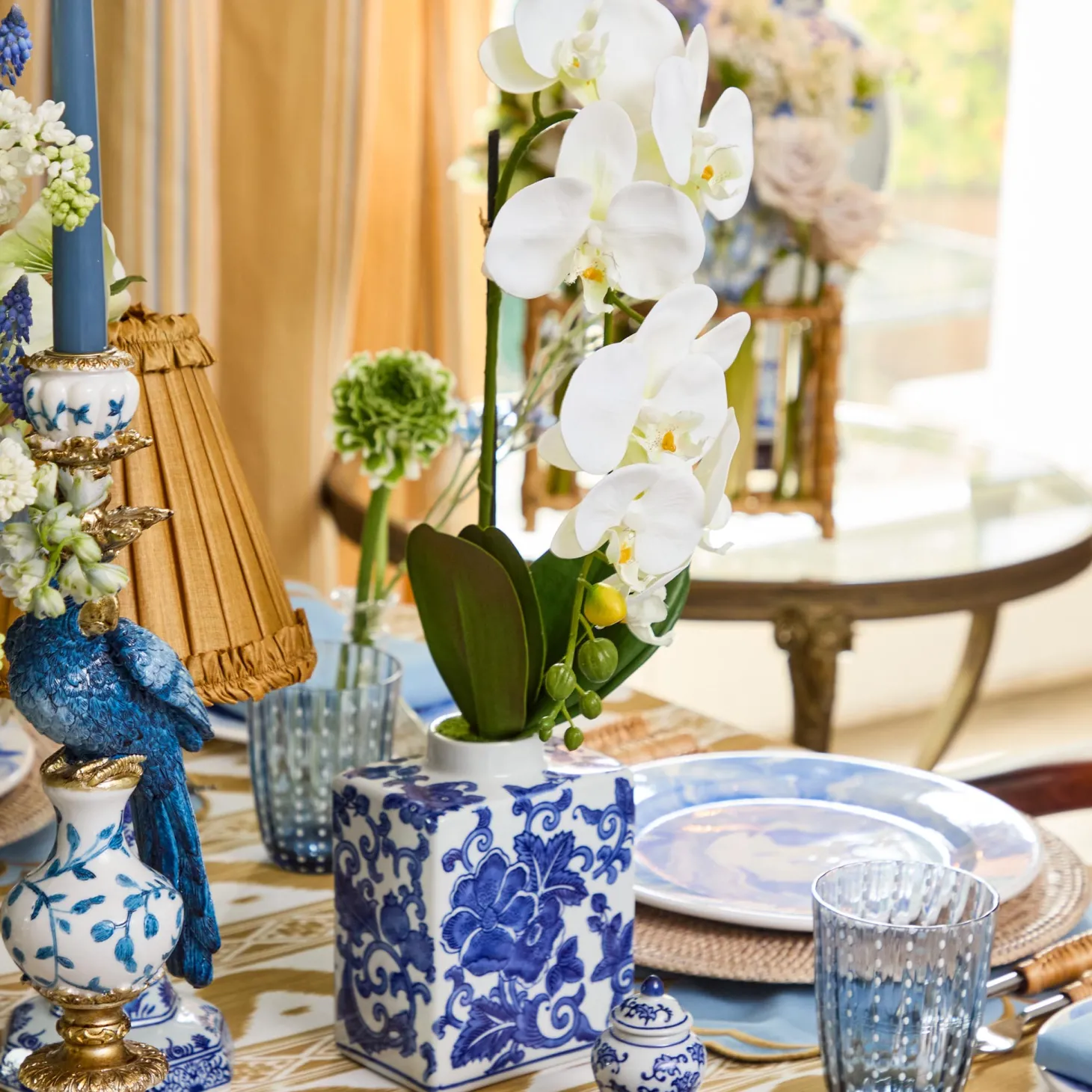 Faux Orchid in Chinoiserie Vase