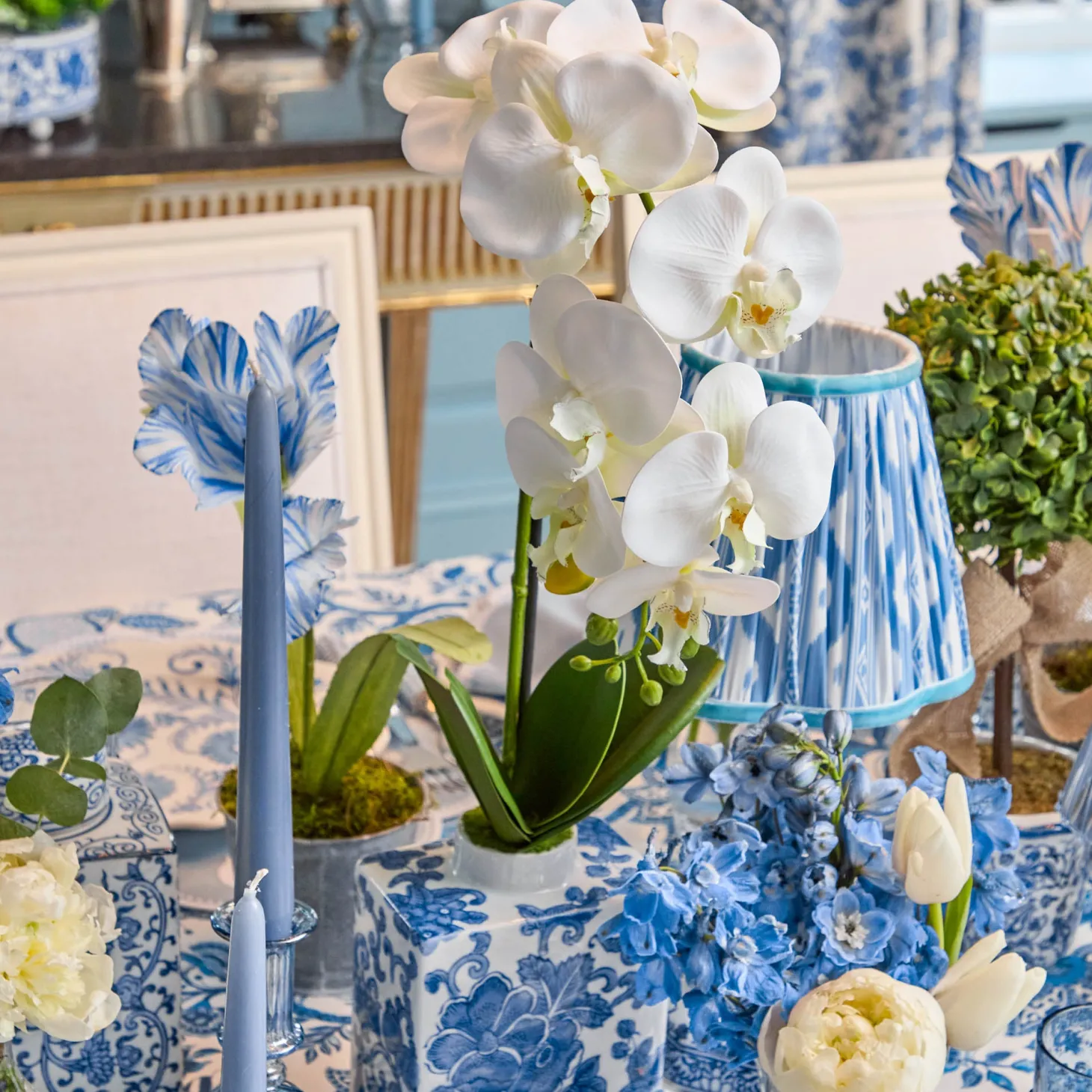 Faux Orchid in Chinoiserie Vase