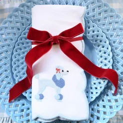 Fifi Blue Poodle Linen Napkins (Set of 4)