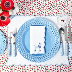 Fifi Blue Poodle Linen Napkins (Set of 4)