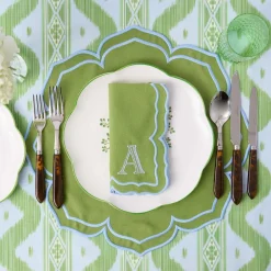 Fleur Green Placemats & Napkins (Set of 4)