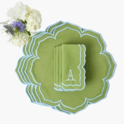 Fleur Green Placemats & Napkins (Set of 4)