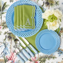 Fleur Green Placemats & Napkins (Set of 4)
