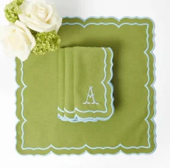 Fleur Green Placemats & Napkins (Set of 4)