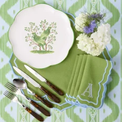 Fleur Green Placemats & Napkins (Set of 4)