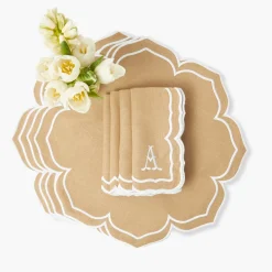 Fleur Sand Placemats & Napkins (Set of 4)