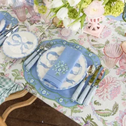 Floral Periwinkle Linen Placemats (Set of 4)