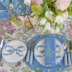 Floral Periwinkle Linen Placemats (Set of 4)