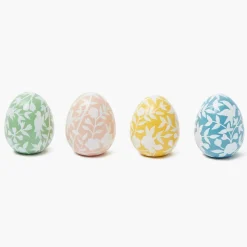 Floral Tole Eggs (Set of 4)