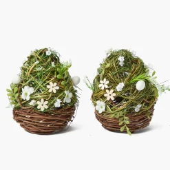 Floral Wicker Easter Egg (Pair)