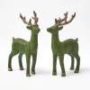 Forest Green Rattan Reindeer (Pair) - 30cm