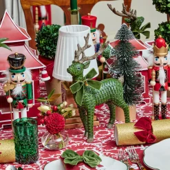 Forest Green Rattan Reindeer Family
